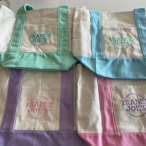 Trader Joe's Canvas Tote Bags Set